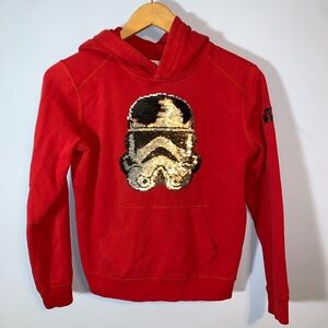 Abercrombie kids interactive Red Sequin Stormtrooper Hoodie size 11/12